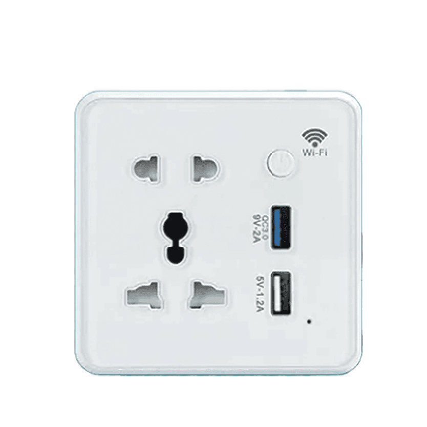 13A Glass Panel 5 Pin Switched Socket