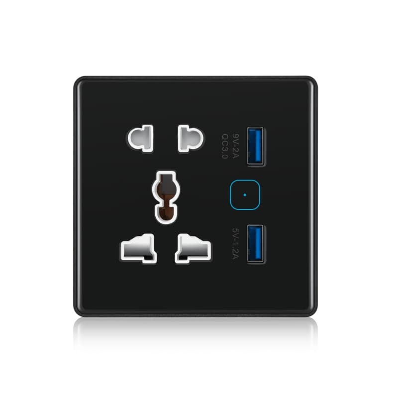 Glass Panel 5-Pin Touch Socket USB